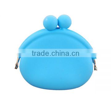 Hot Sale FDA food degree silicone material silicone coin purse with overmolded steel