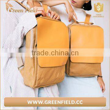 New Material Kraft Paper Backpack Paper Knapsack Leisure Kraft Paper Backpack photo-5