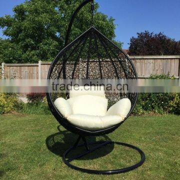 2016 Indoor or Outdoor BLACK Rattan Adult Swing Chair / Pod Garden Patio Furniture photo-3