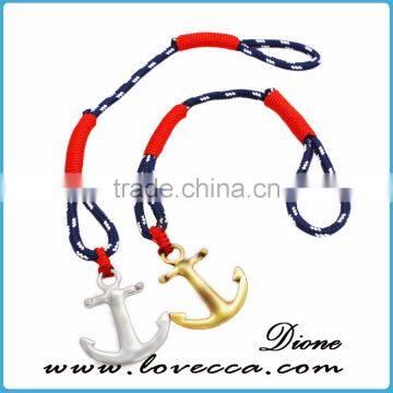 New Design Silver/gold Anchor Various Rope Nylon Anchor Bracelet photo-3