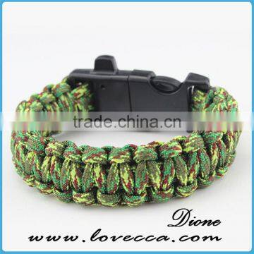 Best Paracord Survival Bracelet Outdoor Camping 4 in 1 Flint Fire Starter Whistle photo-3
