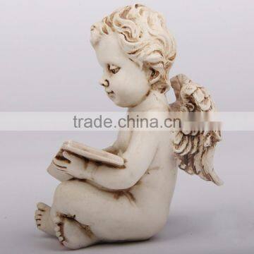 OEM Garden Decoration Reading Cherub Angel Sculpture photo-2