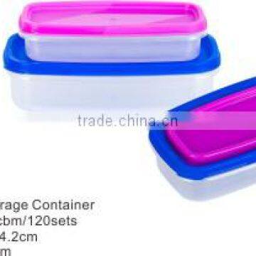 2pcs rect plastic storage box food container