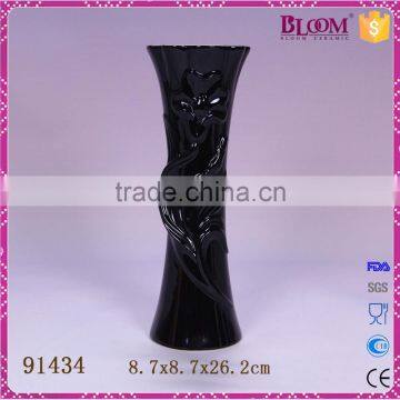 modern glazed black cheap ceramic vases flower for sale