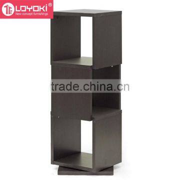 Creative Design Free Rotating Kids Bookshelf Different Tier Book Display Living Room Wood Bookcase photo-3