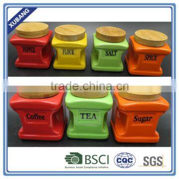Ceramic Storage Jars Ceramic Canister With Bamboo Lid photo-3
