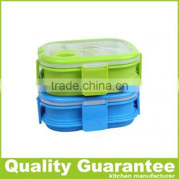 Customized Silicone bento box Double-deck Lunch Box Silicone food container