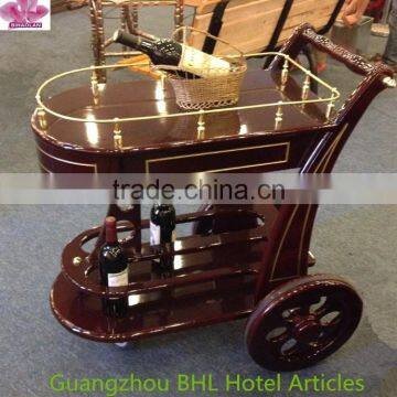 Luxury Wooden wine and liquor cart food service trolley C-32