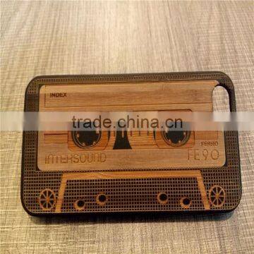 Classical Chinese 2017 Newest Design PC Sticked With Wood Cartoon Carving Cell Phone Case for Iphone photo-2