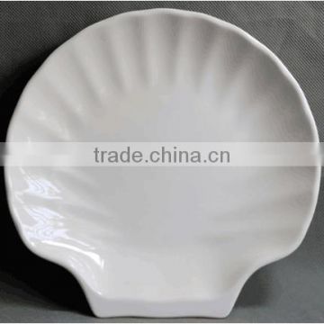 hotel white fan-shaped melamine splate