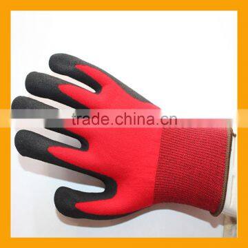 Black Sandy Finish Nylon Nitrile Working Gloves photo-2