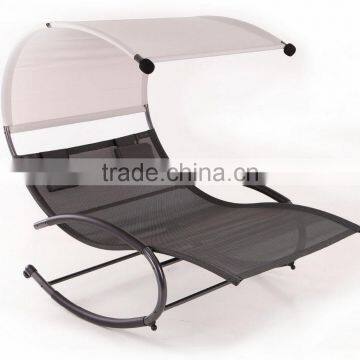 Patio Garden Metal Double Chaise Rocker Seat Swing Chair