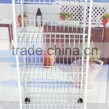 330-55 4-tier Metal Wire Storage Shelf Storage Cart With Wheels photo-3