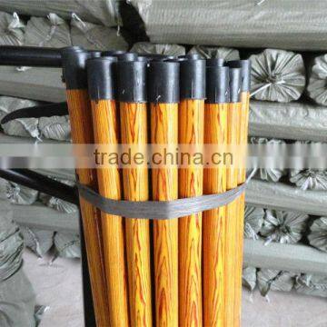 plastic covered wooden broom handle with small cap