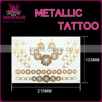 Waterproof Gold Tattoo Metallic Temporary Tattoo Stickers Temporary Body Art Tatoo photo-2