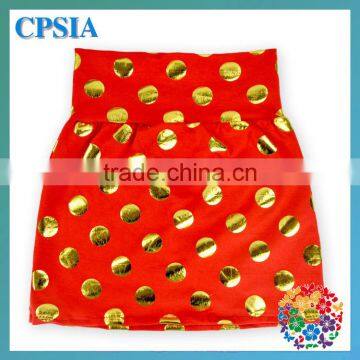 Hot Cheap Beautiful Kids Short Skirts,Gold Dots Children Coffee Color Skirts,Baby Girls Mini Skirt For Party photo-3