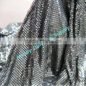 4mm Sequin Gun Metal Color Metal Mesh Fabric