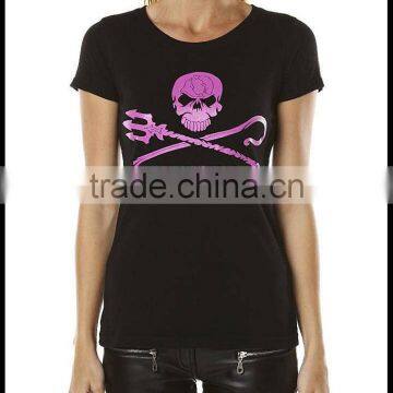 Custom Printed Female Black Tshirt