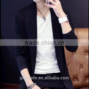 Mens V Neck Long Sleeve Cardigan 100%cotton Latest Designs for Men Knitted Sweater photo-3