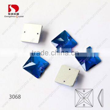 Sapphire Square Crystal Stone Beads Sew on Flat Back Jewelry Accessories Rhinestones photo-2