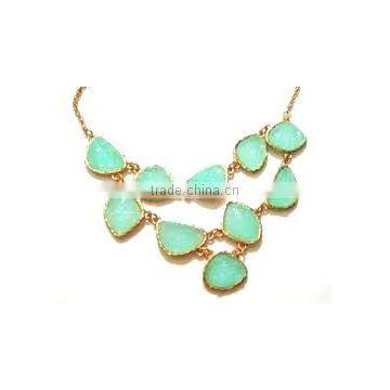 Latest Design Multi-coloured Stone Necklace With Earrings, Semi Precious Stone Jewelry photo-3