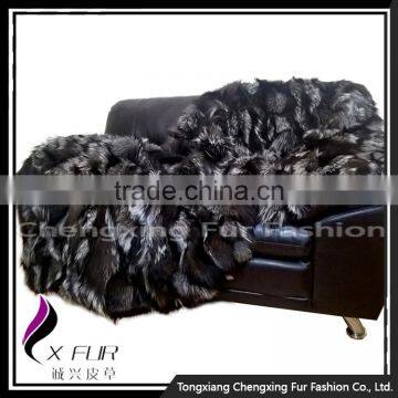 CX-D-82 Luxury Silver Fox Fur Carpet for Home Decoration photo-3