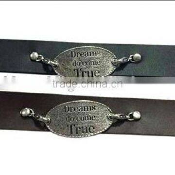 English Words Logo Bracelets,alloy Charm Leather Cuff Bracelet,unique Jewelry Gifts Bracelets photo-6