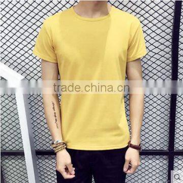 2017 Men of Pure White Collar T-shirt Men's Short Sleeve Pure Color Clothes photo-4