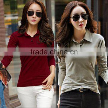 custom wholesale 100% cotton polo women shirt