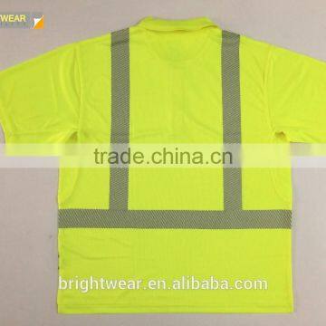 Hi-vis Short Sleeve 3M Tape Reflective Safety ANSI Night Use Protective Polo Shirt photo-6