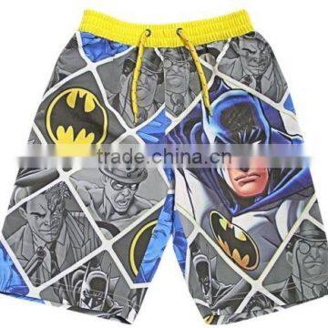Kids Funny Boutique Clothing With Cartton Super Hero Printing on Boys Super Hero Swimming Shorts