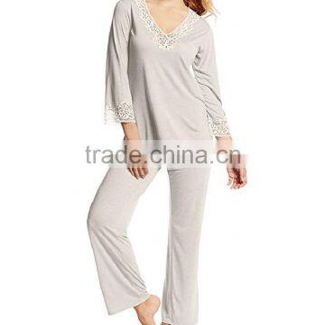 2017 Fashion Women's Family Cotton Pajama Set Sexy China Pyjamas Sleepwear Wholesale Custom Ladies Elegant Nightwear Sets photo-5