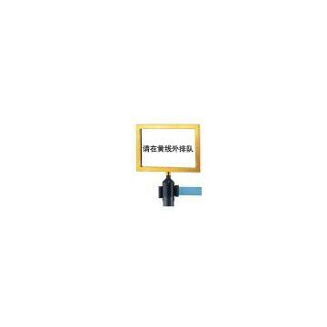 SIGN FRAME FOR RETRACTABLE BELT STANCHIONS