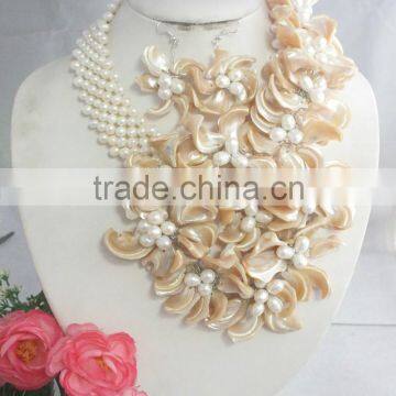 A-4193 Fashion Wedding Jewelry Set With Shell Necklace