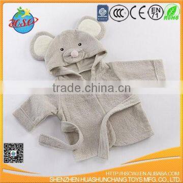 gray bear shape cotton towel baby bathrobe