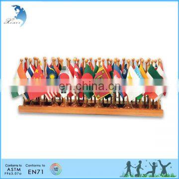 Early learing eco-friendly geography montessori flag stand toy