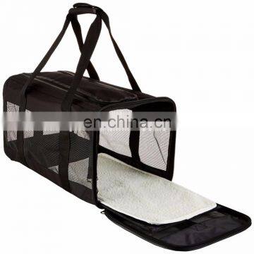 High Quality Black Mesh Soft-Sided Travel Pet Carrier