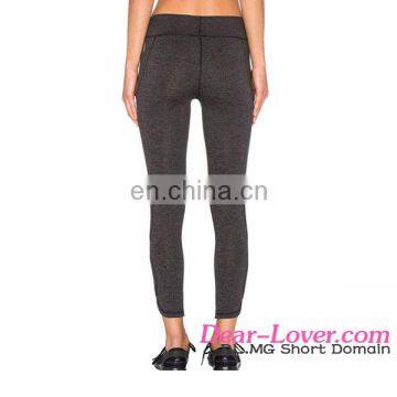 Cheap Women Dusty Charcoal Cutout Side Sports Fitness Yoga Leggings photo-3