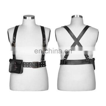 Punk Rave Men's Gothic Black Chest Harness With Pocket S-238 photo-5