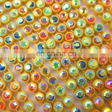 garment accessory SS6/SS8 plastic multi colors rhinestone banding