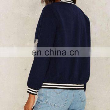 2016 Women Hot Sale Sequin Jacket Women Bomber Autumn Outwear China Wholesale Clothing for Women Polyester Navy Blazer photo-4