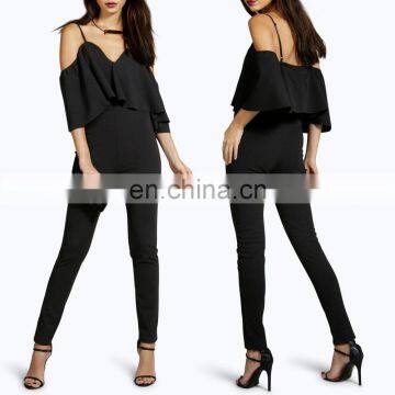 MIKA7062 Hot Sale Sexy One Piece Cape Style V-neck Jumpsuit With Long Pants