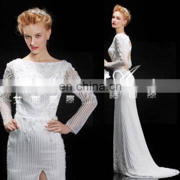 Anarkali Frock Suit For Women Dress Store Long Sleeve Split Leg Sweater Floor-length Muslim Wedding Dress Photo
