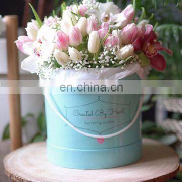 High quality luxury custom design colorfull cardboard round flower box/rose hat box