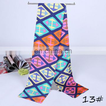 2016 spring autumn cheap fashion print small silk scarf new style women neck tie