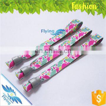 Funny Custom Fabric Wristband, Simple Design Diposable Throwaway Woven Wristbands