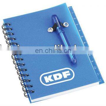 PP Cover Custom Spiral Notepads with Ballpen