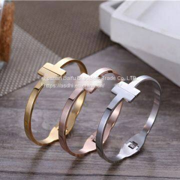 Gold Rose Gold Silver Vacuum PVD Plating 316L Stainless Steel Bracelets Bangles Armbånd For Men Womens