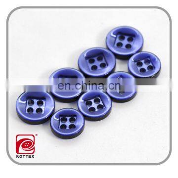 2016 graphic square round hole design, 18L blue shirt resin button