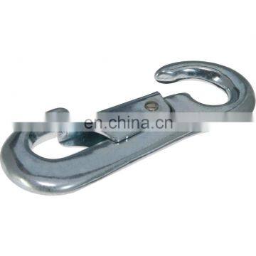 Malleable double round eye rigid bolt snap hook